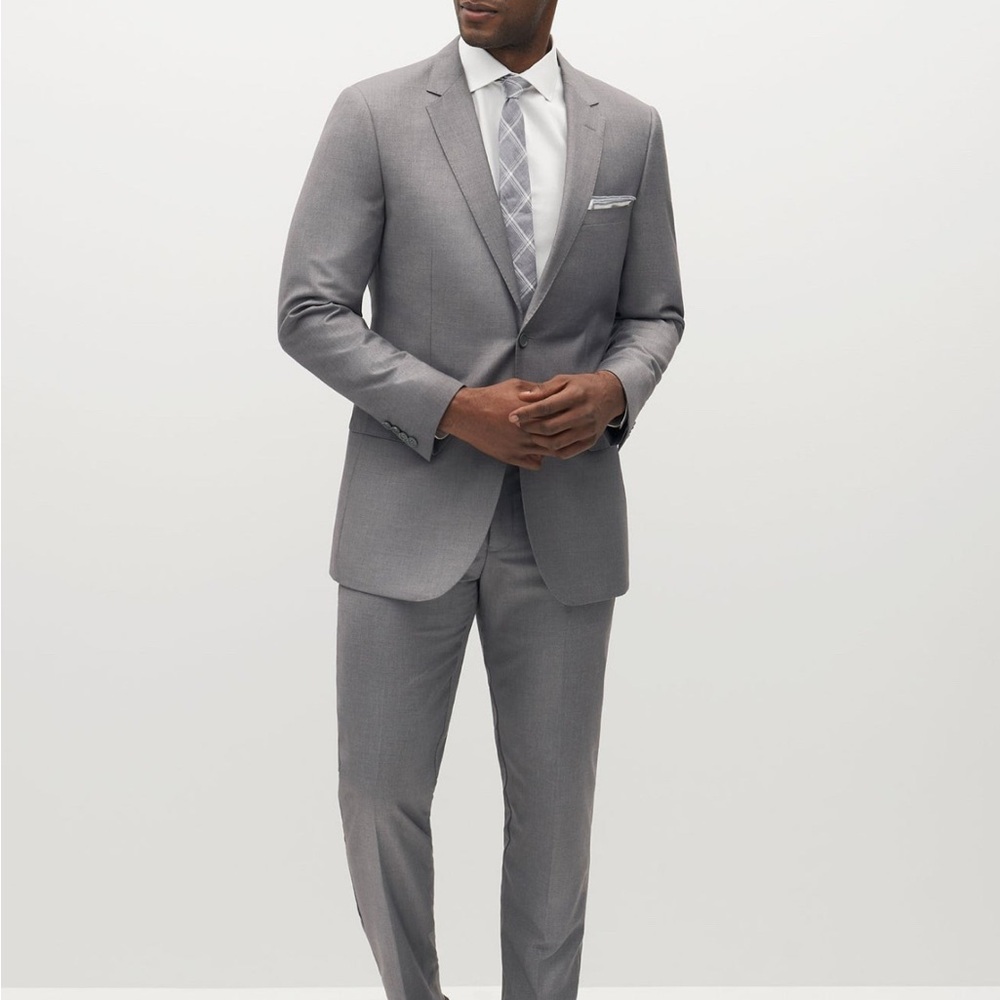 SUITSHOP Men’s Textured Grey Suit and Pants